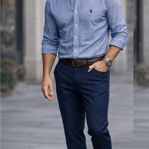 Ralph Lauren Blue Gingham Dress Shirt